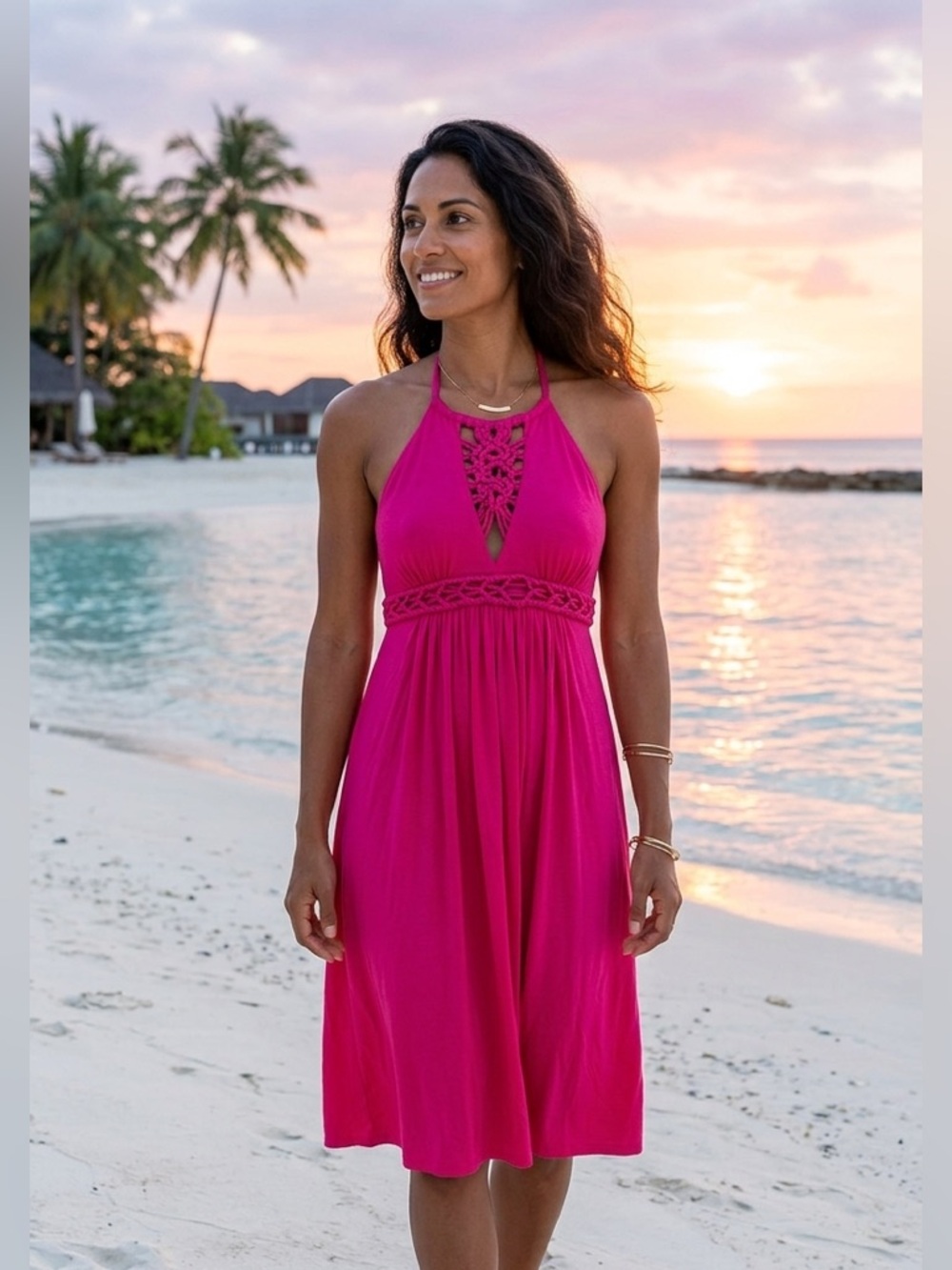 Vibrant Red Halter Dress